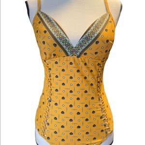 JESSICA SIMPSON Yellow One Piece w Cutouts